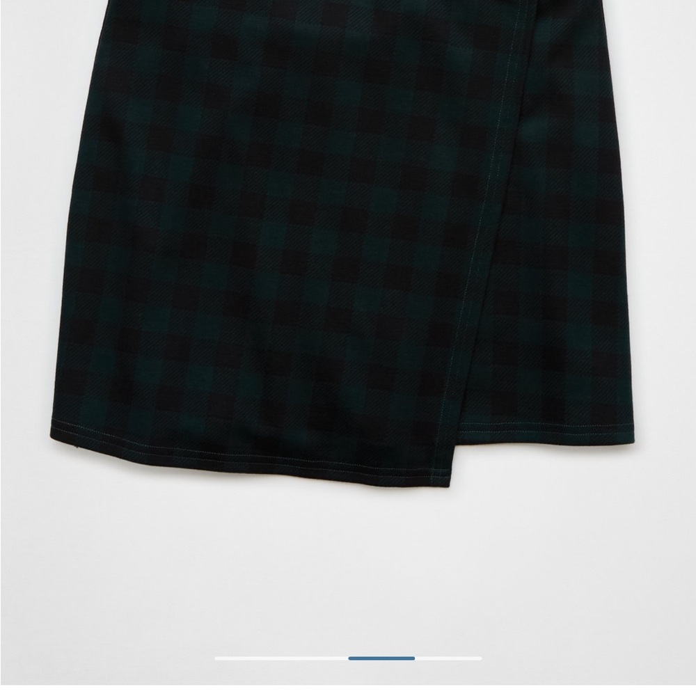 Plaid Wrap skort - Black and Green, NWT